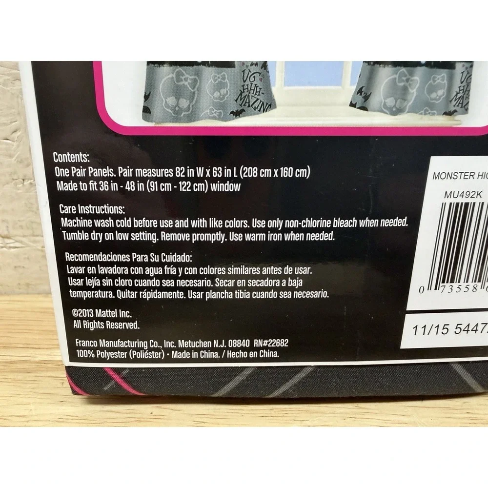 Monster High Window Panels With Tie Backs 2013 82